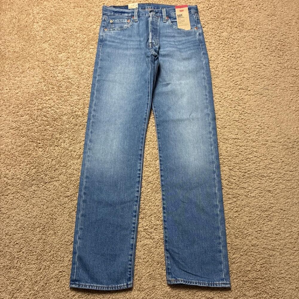 New With Tags Levi's 501 Blue Straight Leg Jeans Size 29x32